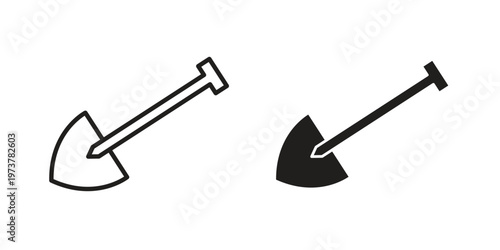 Shovel icon set. black Illustration for graphic and web design.