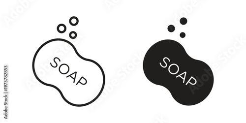 Soap bar icon set. black Illustration for graphic and web design.