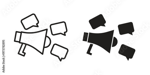 Social campaign icon set. black Illustration for graphic and web design.