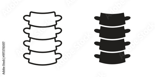 Spinal column icon set. black Illustration for graphic and web design.