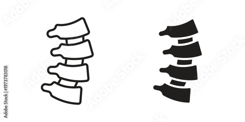 Spine Bone icon set. black Illustration for graphic and web design.