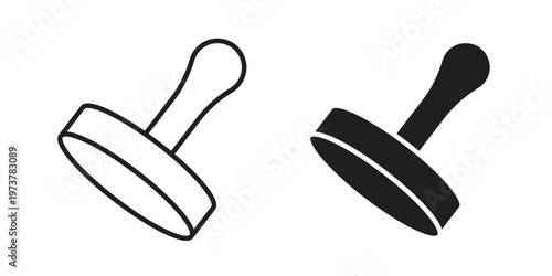 Stamp icon set. black Illustration for graphic and web design.