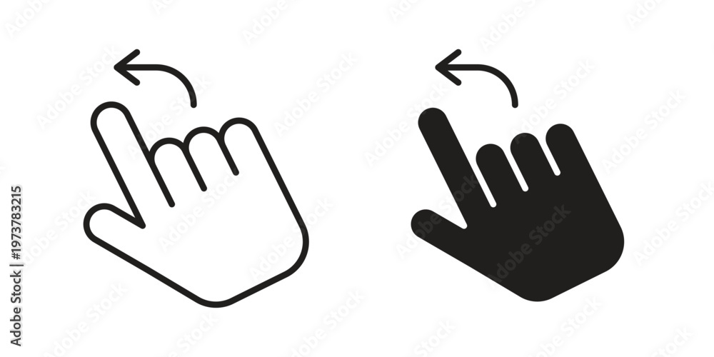Obraz premium Swipe Left icon set. black Illustration for graphic and web design.