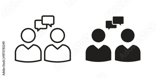 Talk icon set. black Illustration for graphic and web design.