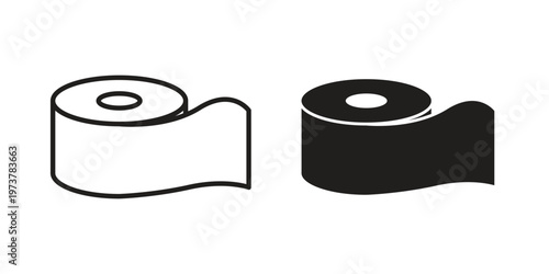 Toilet Paper icon set. black Illustration for graphic and web design.