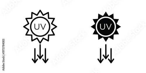 UV icon set. black Illustration for graphic and web design.