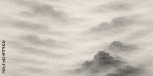 Dramatic dark storm clouds gather over the city under a blue summer sky filled with fluffy white cloudscape backgrounds