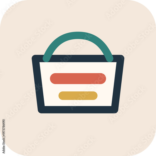 Meal Clamshell Editorial Food Delivery Vector Icon