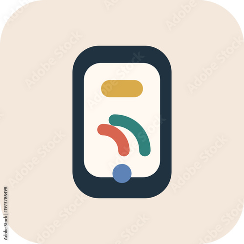 Contactless Pay Editorial Food Delivery Vector Icon