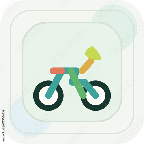 Bike Commute Sustainability Vector Icon