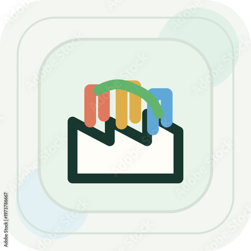Eco Factory Sustainability Vector Icon