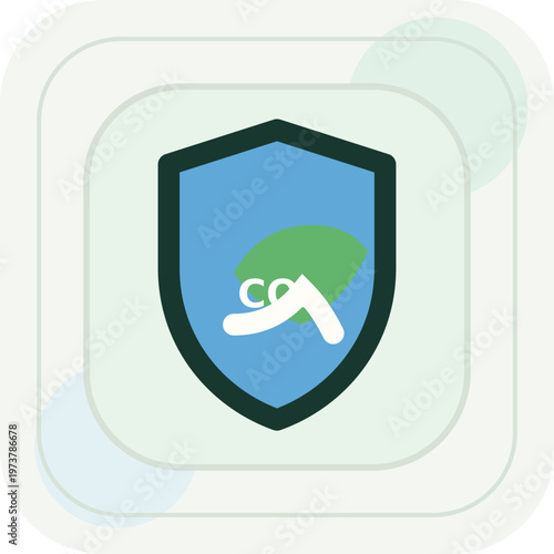 Carbon Shield Sustainability Vector Icon