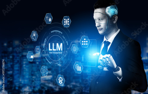 Tableau sur toile Large Language Model LLM processing data