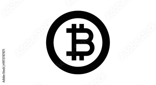 Bitcoin cryptocurrency symbol isolated on white background for digital concepts