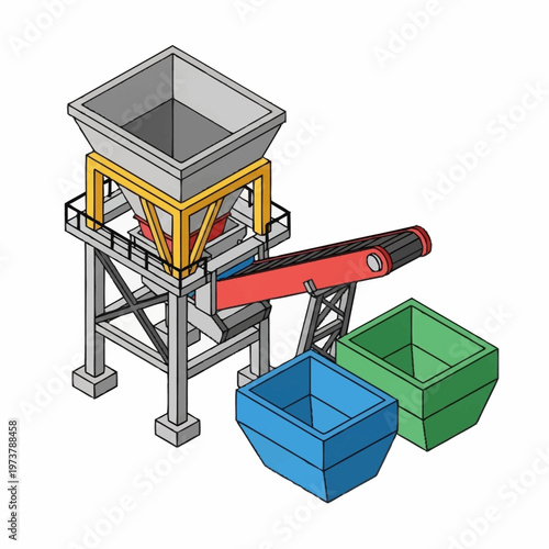 Industrial conveyor belt sorting machine.