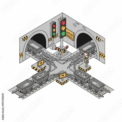 Industrial Railway Track Switch System.