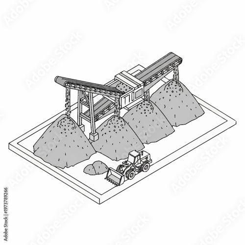 Industrial coal mining conveyor system operation.