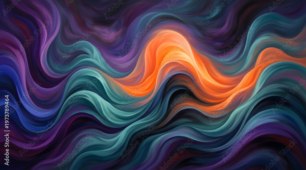 Fototapeta premium Colorful abstract wavy pattern with vibrant swirling textures