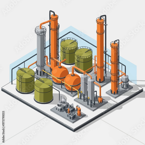 Industrial factory equipment machinery setup.