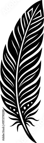 minimal feather symbol, simple line illustration