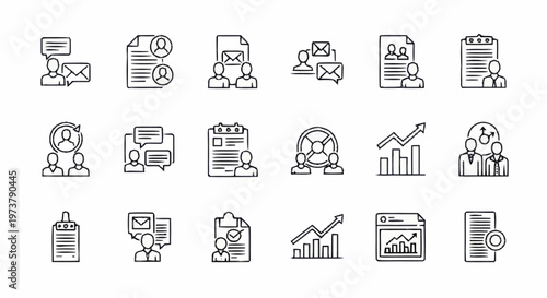 Business icons for finance and office.