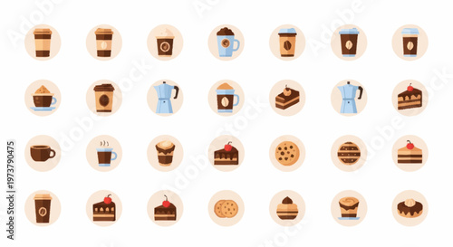 Variety of sweet baked dessert foods.