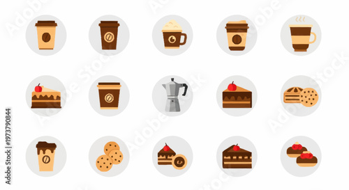 Variety of sweet baked desserts.