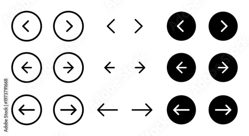 Obraz na płótnie Arrow buttons icon set