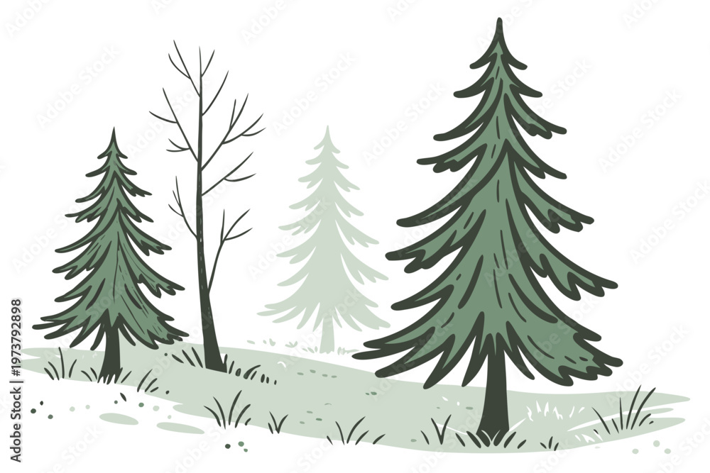 Obraz premium christmas trees vector