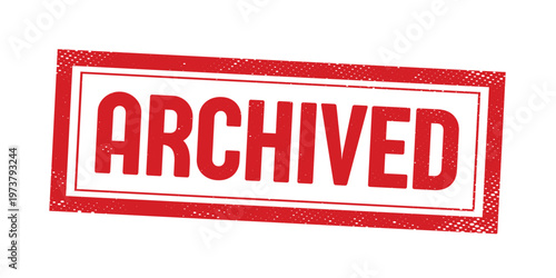 Red archived stamp icon on white background
