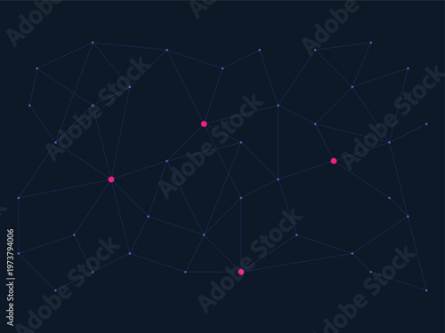 Abstract digital network connection with glowing nodes and lines