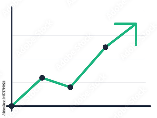 Line graph showing upward growth trend with data points