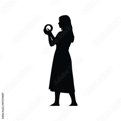 a silhouette of a person juggling with a bat and a ball against a plain background