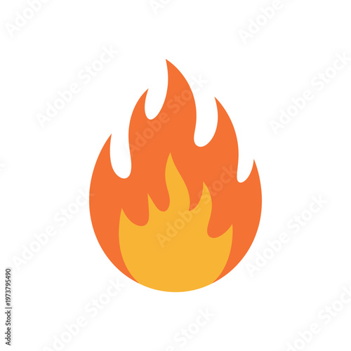 Vibrant orange and yellow vector flame graphic illustration design element