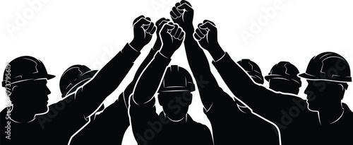 Workers unity celebrating collective strength and solidarity through raised hands