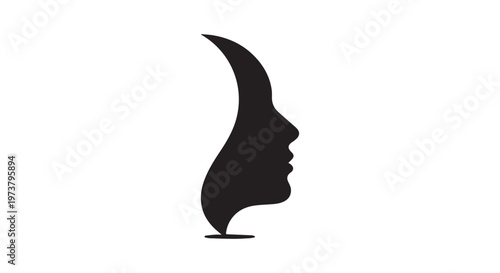 Elegant minimalist black swan silhouette against a stark white background creating striking visual contrast and serenity