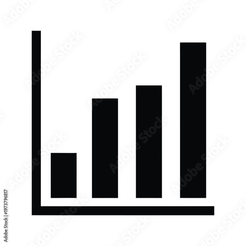 vertical bar chart illustrating data distribution and trends with ascending heights of bars