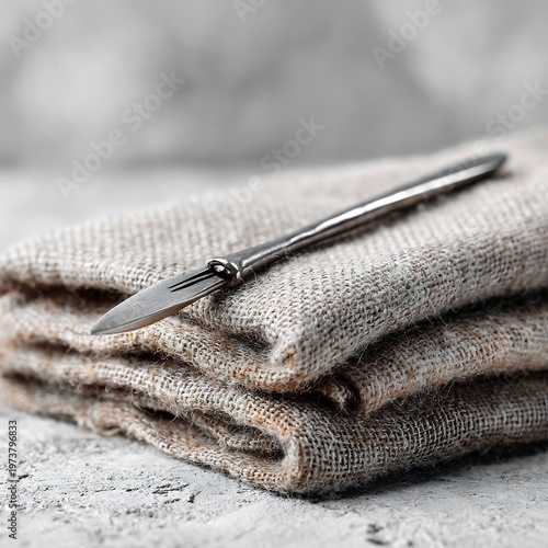 Silver Palette Knife on Folded Linen Cloth