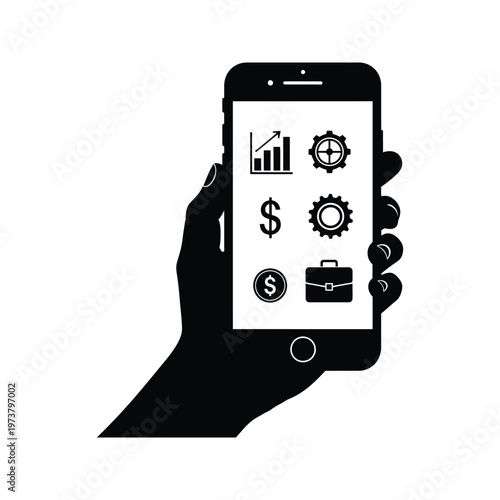 Modern handheld calculator with black and white color scheme and large display screen for quick calculations