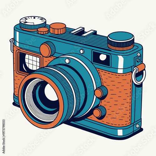  illustration of a vintage camera