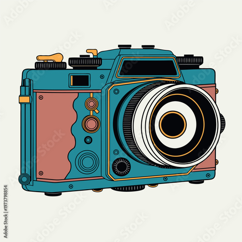  illustration of a vintage camera