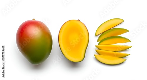fruits on white background