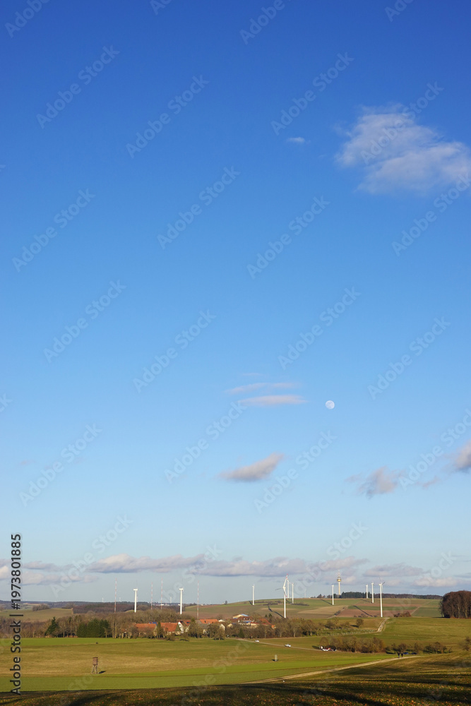 Fototapeta premium Windmills in Baden Wuerttemberg in countryside, Germany