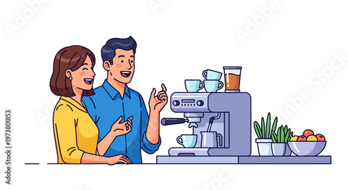 Colleagues Laughing Near Office Coffee Machine