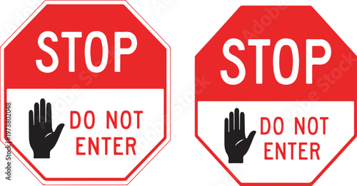 Stop Sign Duo: Two vibrant stop signs, with a clear message and striking design, stand side by side, emphasizing the importance of caution and adherence to rules.
