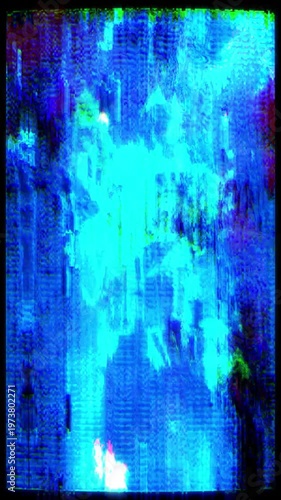 Glitch art style that uses digital or analog errors vertical video