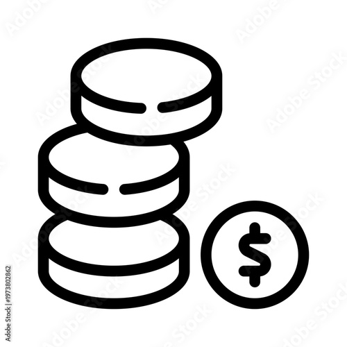 coins line icon