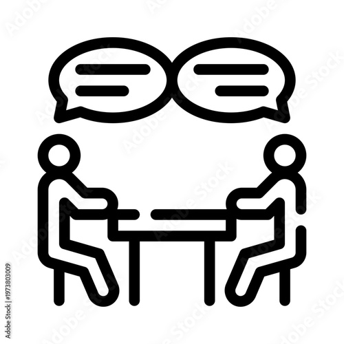 discussion bubbles line icon