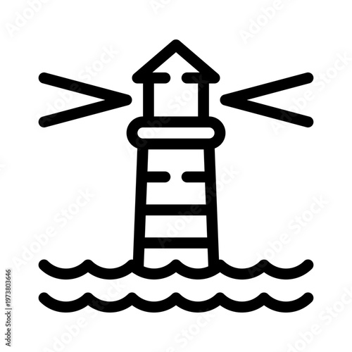 lighthouse line icon