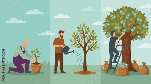 Investment Growth Stages: Planting, Nurturing, and Harvesting a Money Tree
